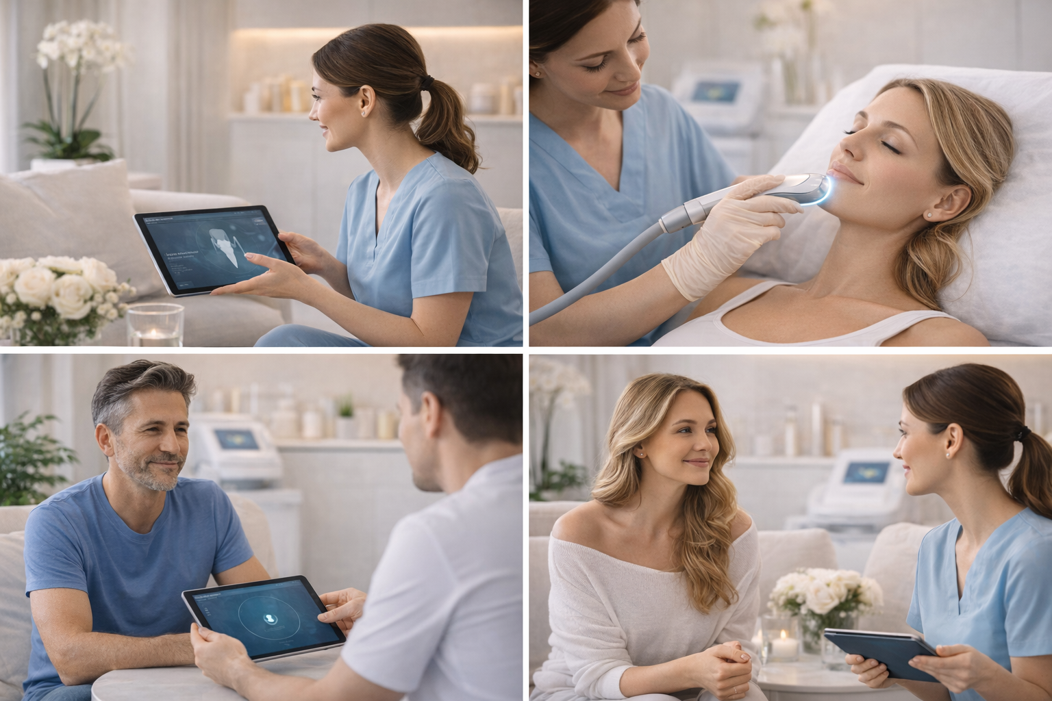 Illustration representing the benefits of a considered, non-surgical approach to aesthetic care